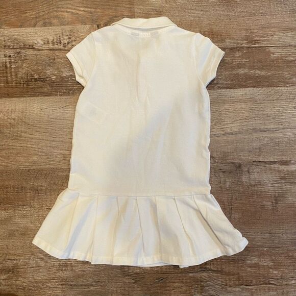 Polo Ralph Lauren Dress White Drop Waist Stretch Mesh Pleated Size 3T - Picture 8 of 9